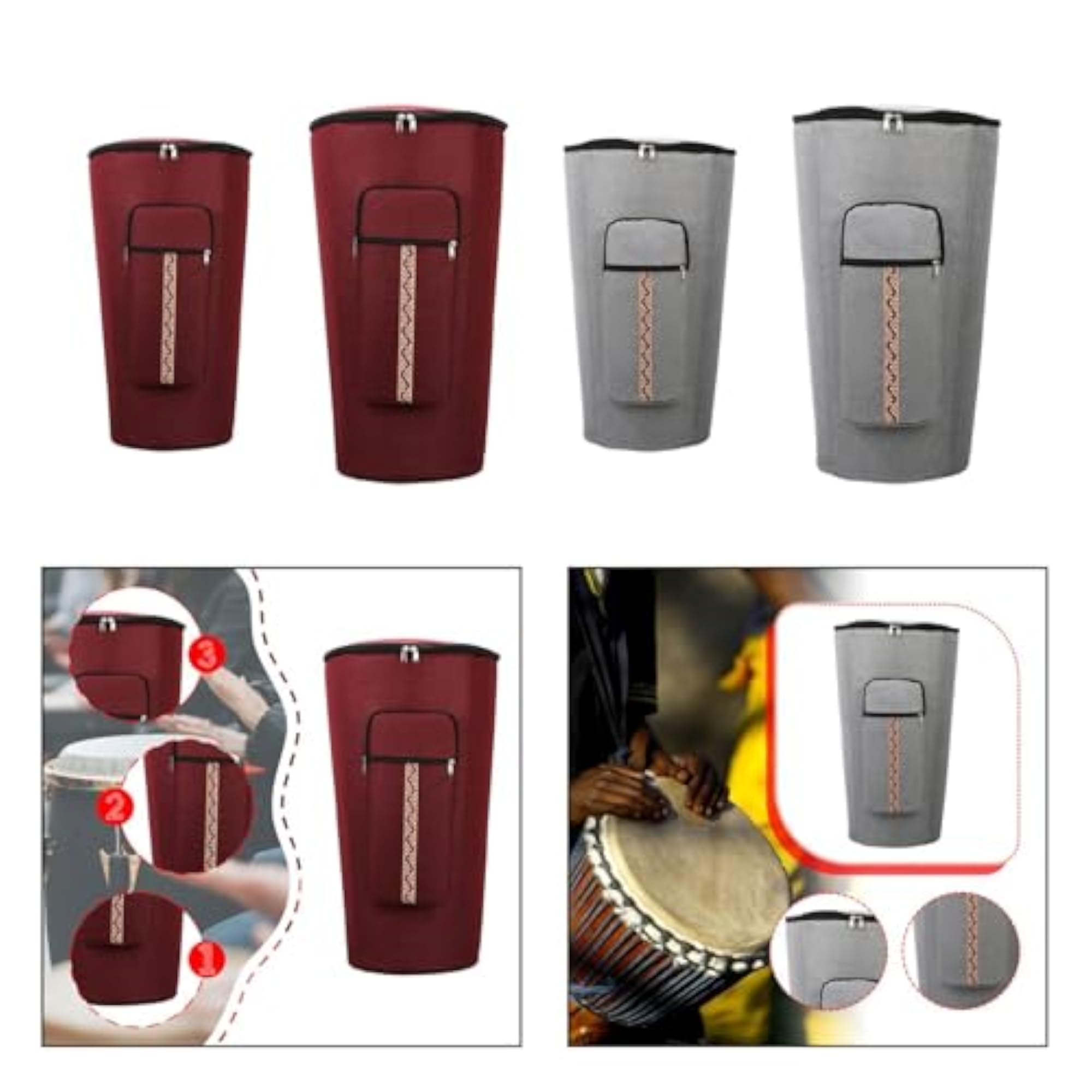 Djembe Bag Anti Collision Adjustable Shoulder Straps