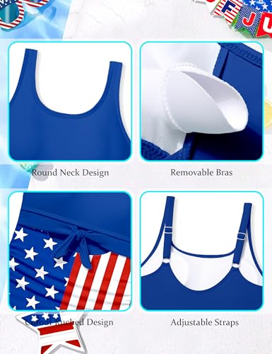 Image of Qaoerde Girls Swimsuit One Piece Swimsuits Cutout Ruched Bathing Suits Adjustable Straps Tie Girls' Swimwear 9-16Y