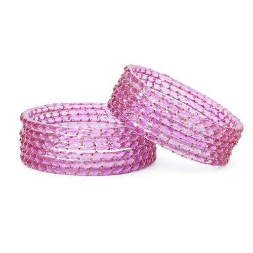 Image of Raindrop Crystal Glass Bangles, Pack of 12