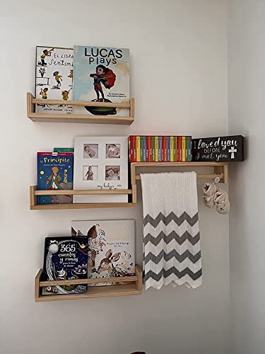 Image of Gneric Floating Book Shelves for Kids Nursery Toddler Classroom, Hanging Book Shelf Organizer for Room Decor, Set of 4