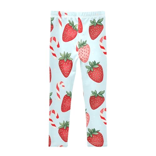 Christmas Strawberry Girls Leggings Ultra Soft Compression Yoga Gym Pants for Kids 4-10T2