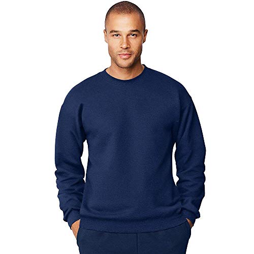 Hanes Mens Ultimate Cotton Crewneck Sweatshirt, Medium, Navy