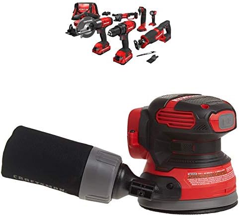 CRAFTSMAN Cordless Drill Combo Kit, 7 Tool & Random Orbit Sander (CMCK700D2 & CMCW220B)