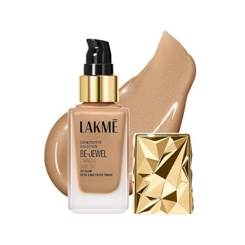Image of LAKME Be-Jewel Luminous Skin Tint, 25ml, for Radiant, Smooth and Luminous Finish, with Light-Reflecting Polymers, 24HR Filter-Like Wear, Foundation for Women Dry Skin, for Women- Cool Walnut