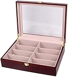 Almacenamiento ordenado Caja De Reloj Joyero Regalos para Hombres Y Mujeres Viajes Gafas De Sol Caja De Almacenamiento De Gafas De Madera De 8 bits Hecha A Expositor Caja Joyero para Guardar