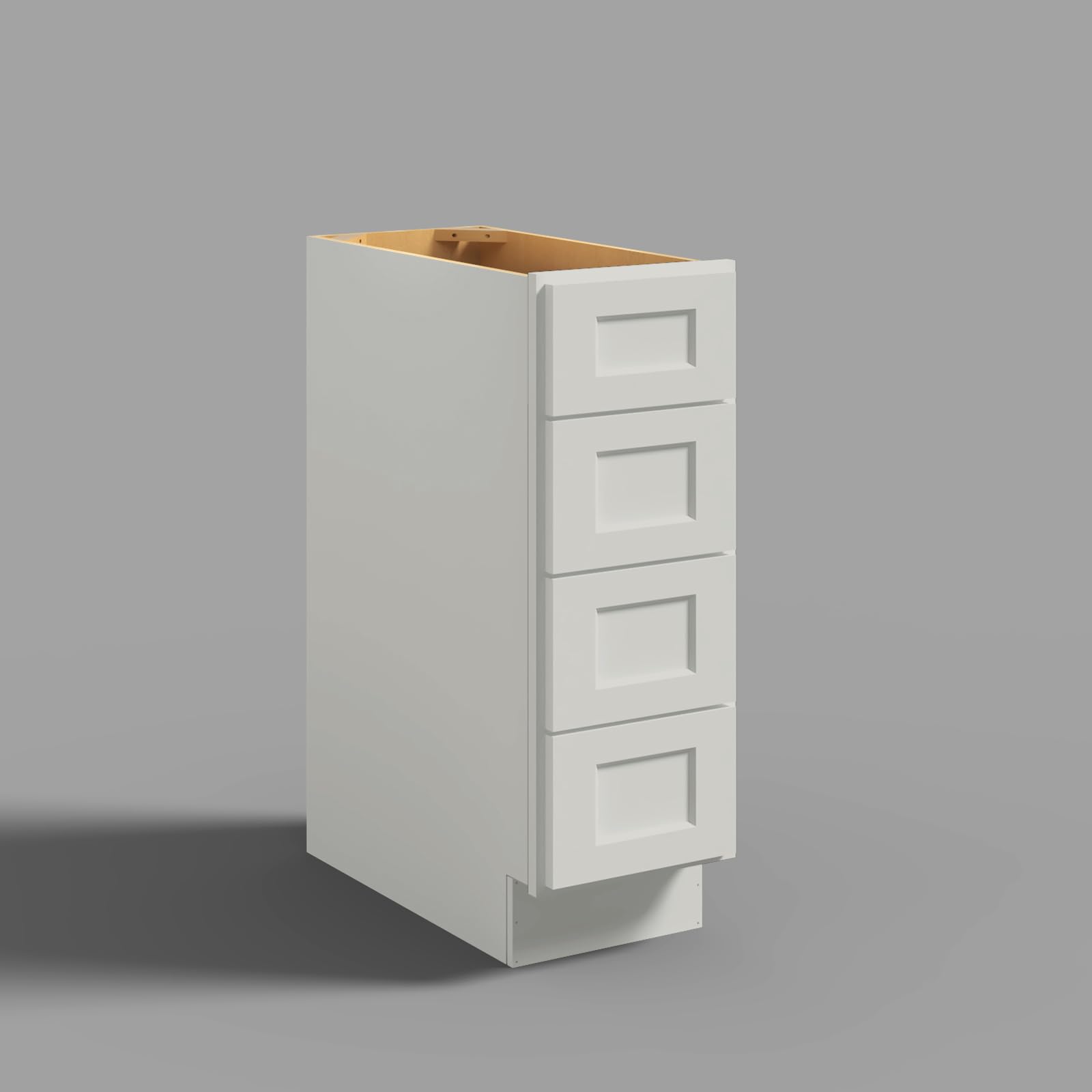 Hausvita 12" 4-Tier Undermount Kitchen Drawer Cabinet, RTA Storage Drawer, Full Extension Soft Close Slides, Ample Storage Organizer, MDF &amp; Plywood with UV Coating