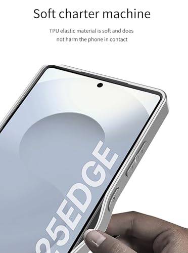 Image of Midkart Anti-Fingerprint Case Compatible with Samsung Galaxy S25 Edge Release 2025 Matte Finish Smooth Touch and Independent Camera Protection Cover, Orange
