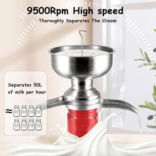 Cream Centrifugal SeparatorMilk Skimmer Multifunctional Electric Milk Cream Separator for Turning Raw or Whole Milk into Cream and Skim Milk