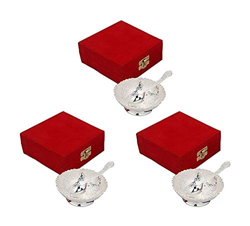 Interlife Gift StudioHandmade Metal Dessert Bowls, 6-Piece,Silver (skinterlife27)