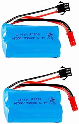 2 pcs 6.4v 750mAh 16500 LiFePO4 Battery for WLtoys A949-A A959-A A969-A A979-A RC Truck Car