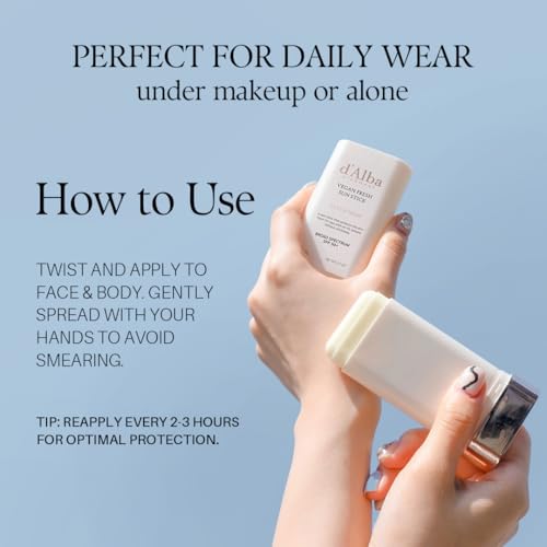 Image of d'alba Piedmont Air Fit Fresh Sun Stick, OTC BROAD SPECTRUM SPF 50+, Non-Sticky On-the-Go Sun Protection, Outdoor Essential Vegan Sun Stick, Silky & Fresh, Korean Skin Care (0.7 Oz.)