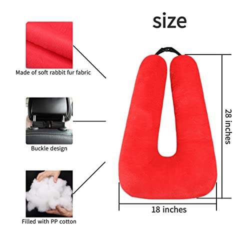 Image of FHSGGP Travel Pillow Car Pillow Kid Car Sleeping Red | The Sleeping Aid for Adults and Kids on Road Trips Kids Travel Pillow