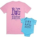 Texas Tees, Little Brother Onesie, Big Sister Announcement Shirt, Smart Big Sister/Mister Little Brother, Big Sibling 3T/Lil Sibling (0-3M) NB