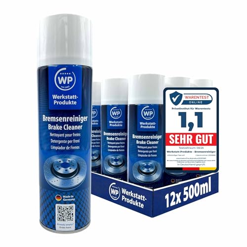 MW 12x Bremsenreiniger Spray 500ml Acetonfrei WP Dosen mit 360°-Sprühwinkel in jeder Lage