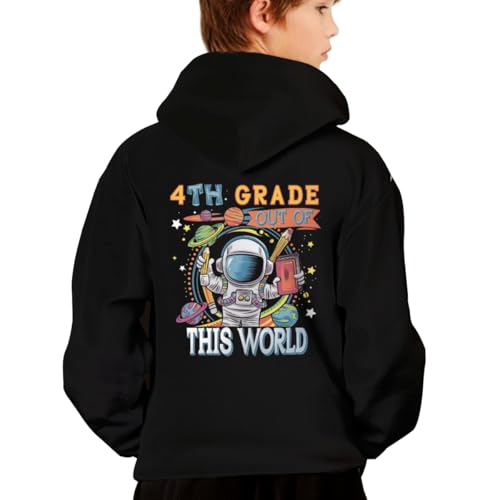 Astronaut 4th Grade Is Out Of This World School Hoodies for Teen Girls Boys Lightweight Kangaroo Pocket Sweatshirt2