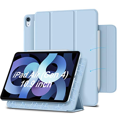 Akkerds Magnetic Case Compatible For Ipad Air 4 2020 10.9 Inch/Ipad Pro 11 2018, [Convenient Magnetic Attachment], Auto Sleep/Wake Cover, Slim Lightweight Trifold Smart Case, Blue #TOP6