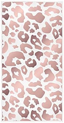 Pink Cheetah Hand Towel Rose Gold Leopard Print Fingertip Face Towels Cotton Soft Absorbent Luxury Kitchen Dish Cloth Washcloths 30 x 15 Inch for Bathroom Guest Gym Hotel Spa Yoga Sport Home Decor