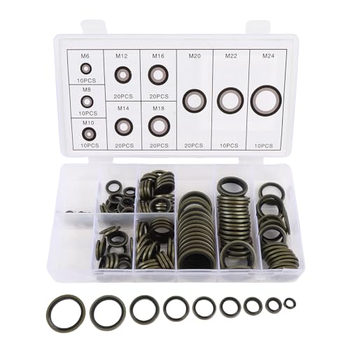 Junta de metal para fontanería y automoción kit Bnineteenteam de 150 piezas variadas