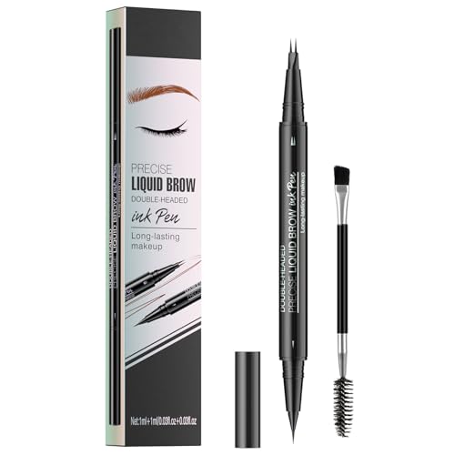 Augenbrauenstift - Wasserfester Microblading Eyebrow Pen 2-in-1 Dual-Ended 3d Augenbrauenstift mit 2 Gabelspitzen für einen natürlichen Look und ein langanhaltendes Ergebnis