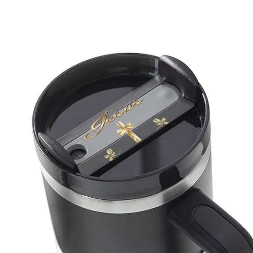 Generic Jesus Christian Faith Cross Gold Name Plate for Stanley Cup Name Accessories Tag for Stanley Tumbler Lid Topper Name Tag for Stanley Cup 40 oz