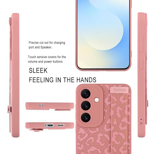 Image of Compatible with Samsung Galaxy S25 FE Case with Strap Wrist Pink