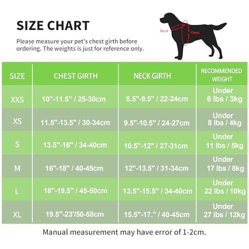 PawSailor Step-in-Hundegeschirr für extra kleine Hunde und Katzen, kein Ziehen, Kariertes, ausbruchsicheres Welpengeschirr mit Leine, verstellbar, reflektierend für sicheren Spaziergang, Grün, XXS
