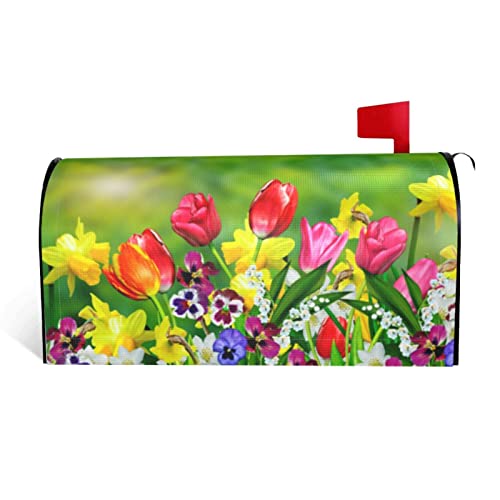 Spring Mailbox Covers Magnetic Letter Post Box Cover Wrap Decoration Welcome Home Garden Outdoor Yard Outside Farmhouse Home Decor 21" Lx 18" W #TOP1