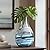 Torre & Tagus Andrea Large Vase for Flowers (Blown Blue Glass) - 14" Tall Teardrop Blown Glass Vase for Decor with Coastal Swirls & Bubble Patterns, Thick Decorative Glass Vase for Table Centerpiece