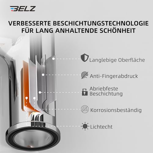 BELZ Wasserhahn Bad,Waschtischarmatur Einhandmischer Armatur Waschbecken mit Auslauf Höhe 78 MM,Wassersparend, Energiesparend,Chrom
