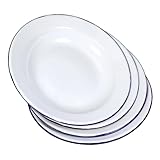 Facile à nettoyer : la surface émaillée est non poreuse et facile à nettoyer, garantissant que vos assiettes sont faciles à nettoyer, assiette à manger, assiettes de camping