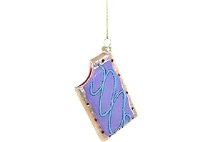 Glittery Blue Berry Toaster Pastry Tart Ornament Bedecks Your Holiday Tree with Delightful Sweetness