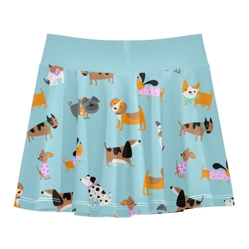 Girls Skorts High Waist Athletic Skirts with Shorts Cute Animals Stretchy Teens Performance Tennis3