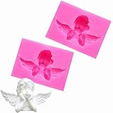 2 Pack Cake Decorating Mould 3D Lovely Angel Shape Fondant Mold Chocolate Decorating Mould for Homemade DIY Polymer Clay