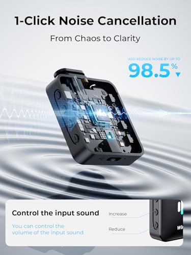 Image of MENERESAS 3-in-1 Mini Microphone for iPhone: Wireless Lavalier Microphone with 80ft Range & 15H Battery - Noise Reduction Lapel Mic, Real-Time Monitoring for Video Recording Power Conditioners