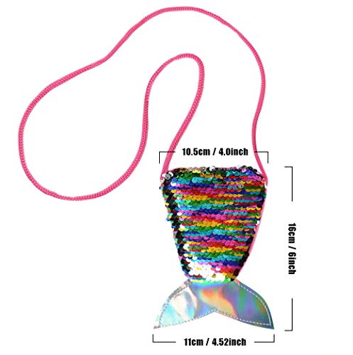 24 Pieces Mermaid Tail Coin Purse Mermaid Tail Sequin Crossbody Coin Wallet Bags for Kids Little Girls Mermaid Birthday Party Favors Goodie Bag Fillers Xmas Gifts2