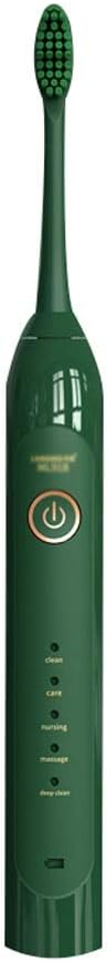 WCN Viajes Cepillos de Dientes Eléctricos 5 Modos Sonic Dientes Cepillo de Dientes Avanzado Li-Ion Batería Recargable para Hombres Y Mujeres (Color : Green)