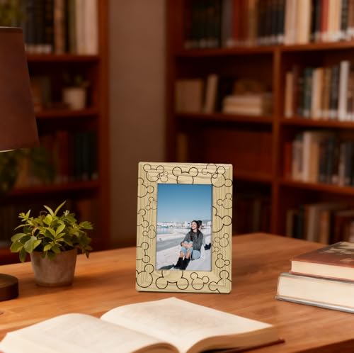 Cute Wooden Picture Frame, Light Wood Grain Cartoon Characters Photo Frame, Fits 4x6 Inch Photo, Display on Table Top Desk, Picture Gift for Friend - Image 6