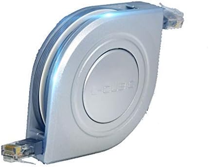 Retractable Ethernet Cables Cat6 Flat LAN Network Cable 10Gbps LAN Internet Cable Flat Ethernet Cord 16.4ft 5m with Silver Cover for Laptop Router Computer