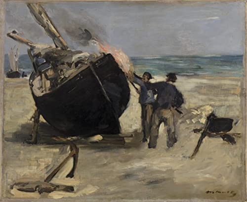 Affiche Goudronner la barque d'Edouard Manet d&eacute;coration murale pour relooker un salon