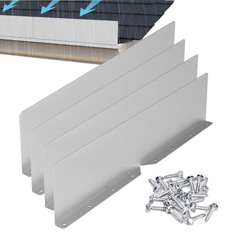 Lot de 4 protections anti-débordement de gouttières - 40 x 9 cm - Tuyau de de pluie - Dévidoir de déviation d'eau de pluie - Protection de gouttière - Dévidoir d'eau pour toits plats en