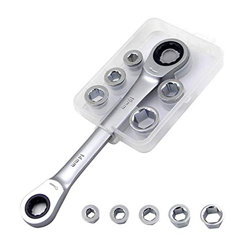 YyDDs Universal Tools Wrench 7Pcs Hex Socket Wrench Set Multitool Double-Ended Unniversal Spanner 8-17mm Removable Sleeves Repair Hand Tools