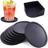 💚 【Antideslizante】: Estos posavasos tienen una altura de 0,5 cm y un diámetro de 10 cm. Con estos posavasos, el vidrio permanece sobre la mesa, ya que la parte inferior de nuestro salvamanteles está diseñada con una zona especial de alta resistencia al deslizamiento para garantizar un excelente agarre sobre la mesa. ¡Atrás quedaron los días en que el vaso se deslizaba de un extremo a otro de la mesa! De esta forma te ayudamos a proteger tus valiosas tablas