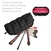 E-Tree Makeup Brush Bag Small Make up Pouch for Purse Quilted Cotton Cute Travel Size Toiletry Cosmetic Case Holder Organizer (Black)