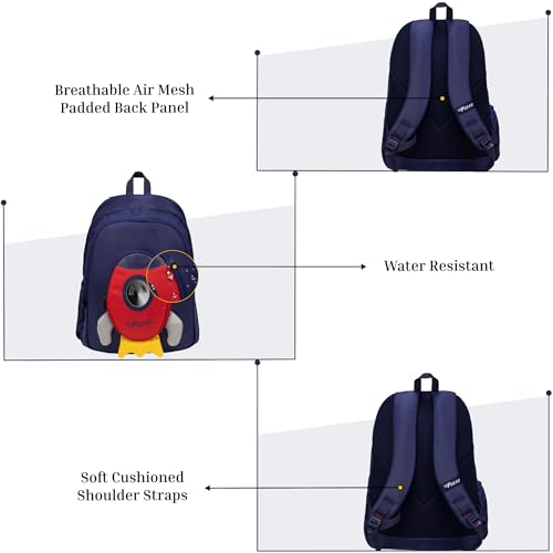 Image of F Gear Cocoa 23L Backpack|Soft Touch|Colourful & attractive theme brings a fun space-inspired look|with two Spacious Compartments,1 Front Pocket & Water Bottle Holder