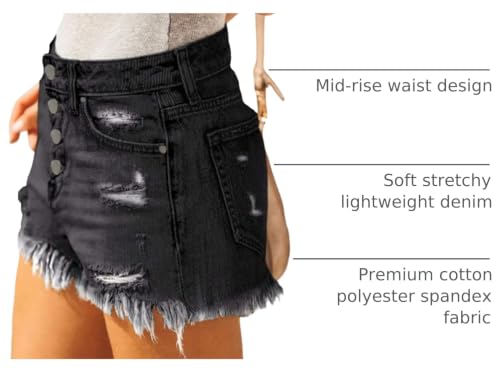 Image of MODARANI Denim Shorts for Women Distressed Jean Shorts Ripped Summer Hot Short