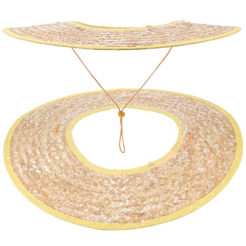 Proteccion solar y ala completa de 45 cm en paja para visera de casco, juego de 2 piezas
