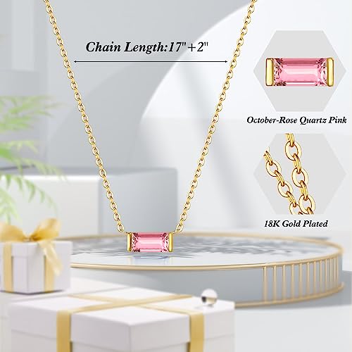 JSJOY Gold Birthstone Necklace for Women Dainty Birthstone Pendant Necklace for Teens Birthday Gifts Jewelry for Mothers Wife Grandma Graduation Gifts for Teenagers4