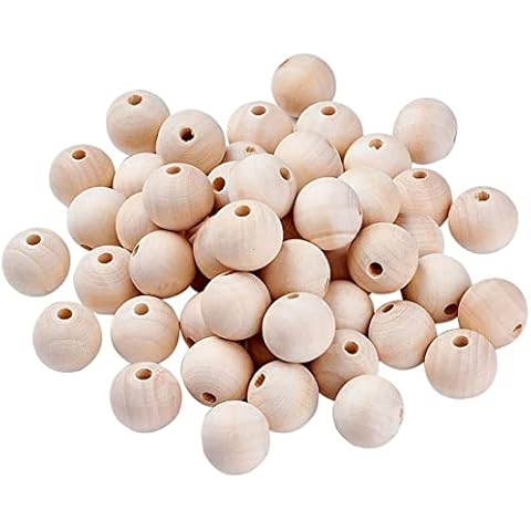 AidShunn 100 Pcs Wooden Beads 20mm Natural Round Wood Beads Untreated Wooden Balls, for DIY Handmade Decorations Jewellery Making Crafts, 20mm/0.78in Cover