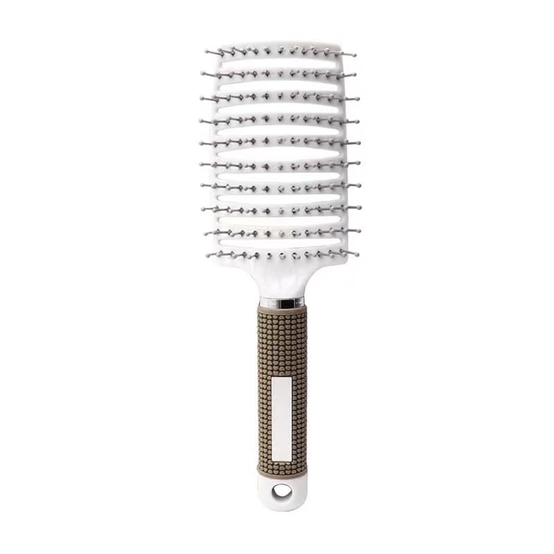 Curved Vented Detangling Hair Brush with Round Glazed Teeth for Curly, Detangling, Wavy Hair - Ergonomic Design with Magnet Suspend Hole - Professional Styling Tool for Curly, Detangling Hair