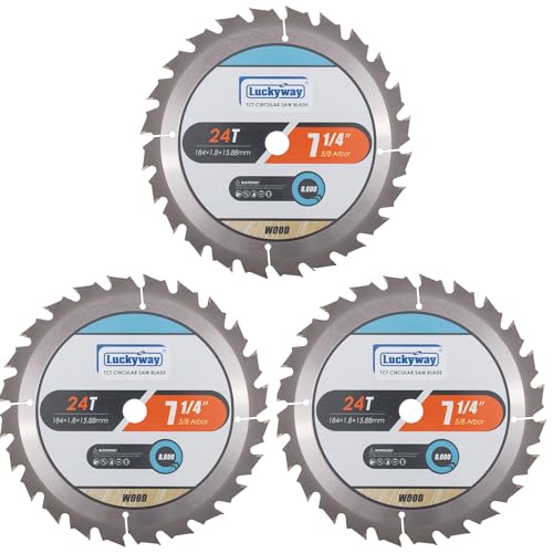 Luckyway 7-1/4 Inch 24-Tooth Framing Blade 3-Pack